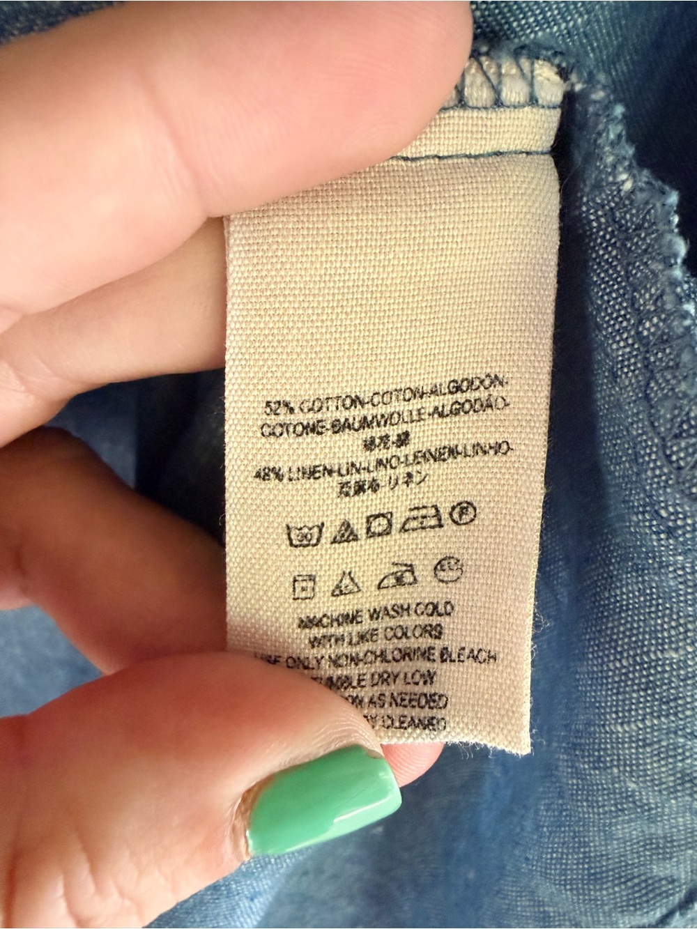 Free People Show Me Some Shoulder Chambray Top L - Picture 5 of 6